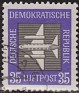 Germany 1957 Plane 35 Pfennig Violet Scott C3. DDR 1957 C3. Uploaded by susofe